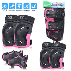 Thickened children's roller skating protective gear set outdoor sports riding knee pads, elbow pads, elbow pads, wrist pads, 6-piece set