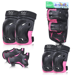 Thickened children's roller skating protective gear set outdoor sports riding knee pads, elbow pads, elbow pads, wrist pads, 6-piece set